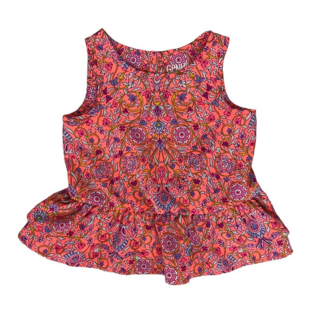 OshKosh Genuine Kid Baby Dress Floral Pink Bright Ruffles Size 18M
